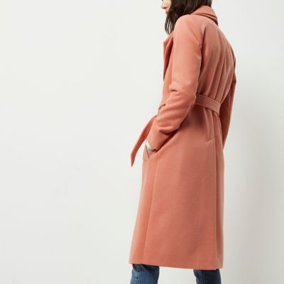 Dark pink double collar coat